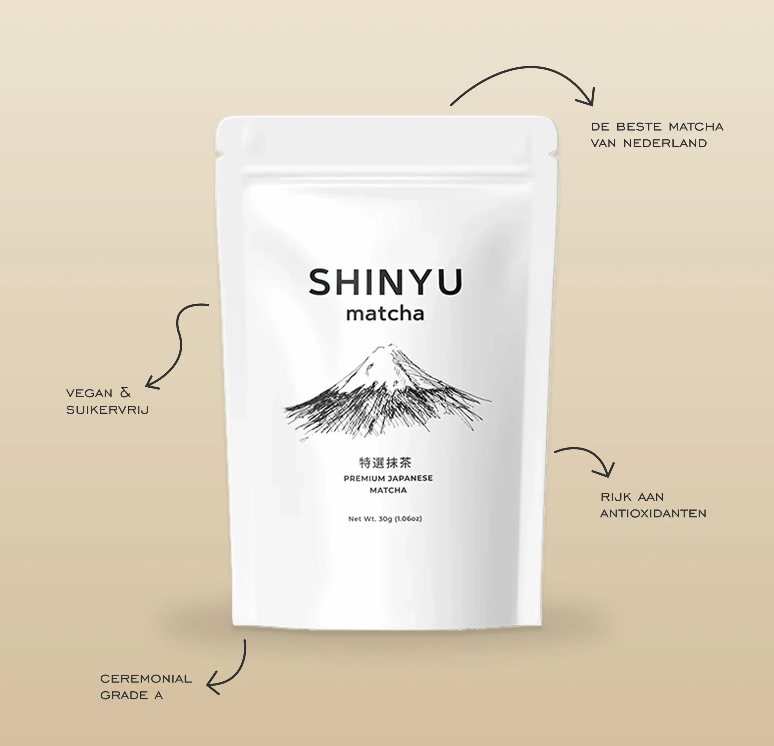 SHINYU Matcha - Membership 1 Shinyu Matcha verpakking 30g: de beste matcha van Nederland, vegan & suikervrij, rijk aan antioxidanten, ceremonial grade A